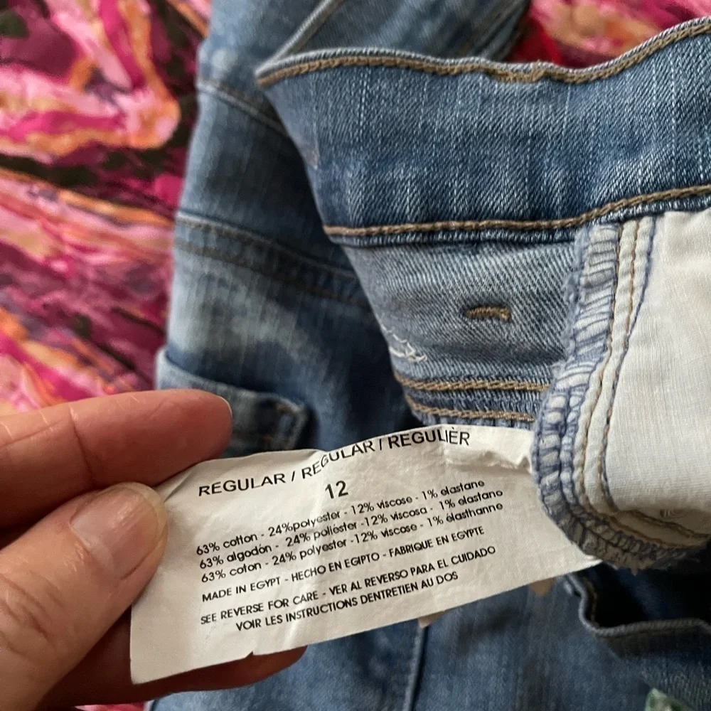 Upcycled Reworked Patchwork Denim Shorts Size 12 - Picture 10 of 14
